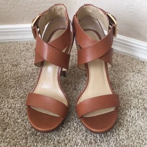 Michael Kors Brown Leather Platform Heels